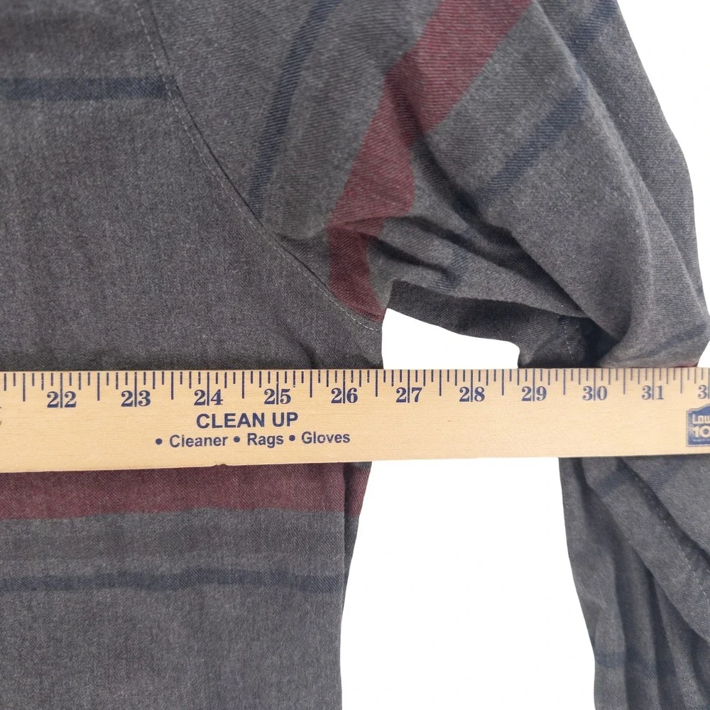 The North Face‎ Mens XXL Approach Flannel Shirt Grey Burgundy Striped Gorpcore